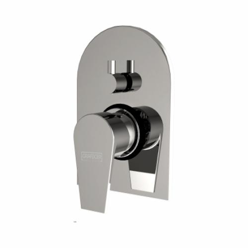 Single Lever Concealed Mixer & Diverter exposed parts kit consisting of operating lever & wall flange Chrome